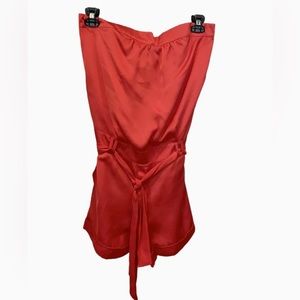 The Limited Red Coral Romper Womens Size Large Strapless